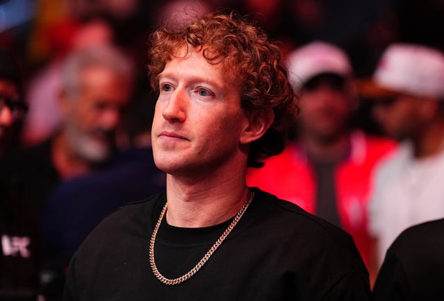 LAS VEGAS, NEVADA - MARCH 08: Mark Zuckerberg is seen in attendance during the UFC 313 event at T-Mobile Arena on March 08, 2025 in Las Vegas, Nevada. (Photo by Chris Unger/Zuffa LLC)