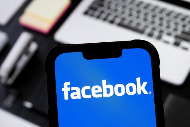 POLAND - 2025/03/02: In this photo illustration, a Facebook logo is seen displayed on a smartphone. (Photo Illustration by Mateusz Slodkowski/SOPA Images/LightRocket via Getty Images)