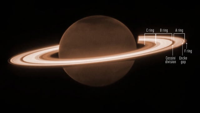 This image from Webb’s NIRCam instrument shows Saturn