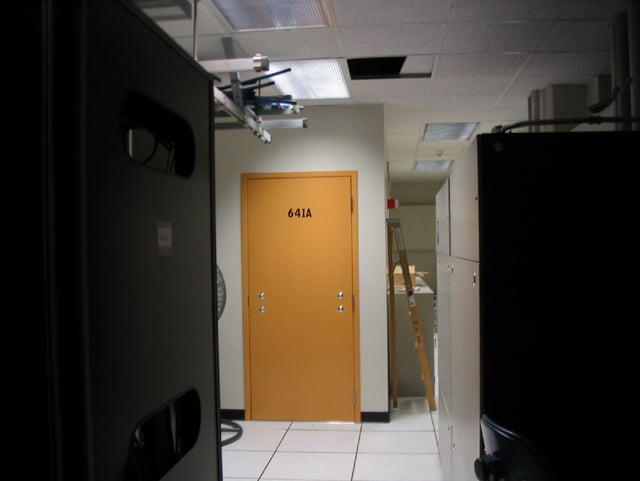 This 2006 photo shows one of the entrances to the “secret room” at AT&amp;T’s office on Folsom Street in San Francisco. The photo is part of a document provided to Wired News by Mark Klein, the star witness in a case brought against AT&amp;T by the Electronic Frontier Foundation. 