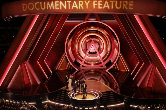 Basel Adra, Rachel Szor, Hamdan Ballal and Yuval Abraham win the Oscar for Best Documentary Feature Film for "No Other Land" during the Oscars show at the 97th Academy Awards in Hollywood, Los Angeles, California, U.S., March 2, 2025. REUTERS/Carlos Barria/File Photo