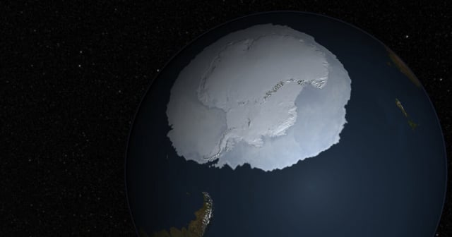NASA rendering of the Antarctic ice based on satellite data