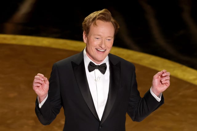Host Conan O'Brien speaks onstage during the 97th Annual Oscars at Dolby Theatre on March 02, 2025 in Hollywood, California.