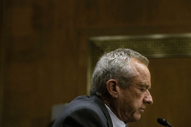 Robert F. Kennedy, Jr., President Donald Trump's nominee to serve as Secretary of Health and Human Services, testifies during a Senate Committee on Health, Education, Labor and Pensions hearing for his pending confirmation on Capitol Hill, Thursday, Jan. 30, 2025, in Washington. (AP Photo/Rod Lamkey, Jr.)