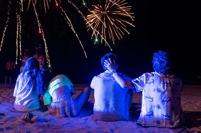 Aimee Lou Wood, Charlotte Le Bon, Patrick Schwarzenegger and Sam Nivola in season 3 of "The White Lotus."