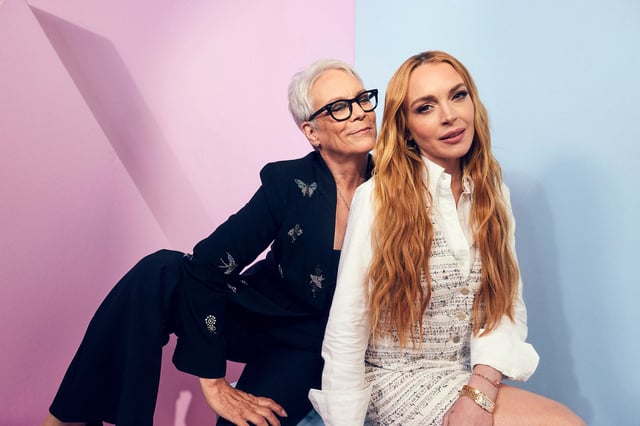 Jamie Lee Curtis and Lindsay Lohan posed together on August 9, 2024 in Anaheim, California.