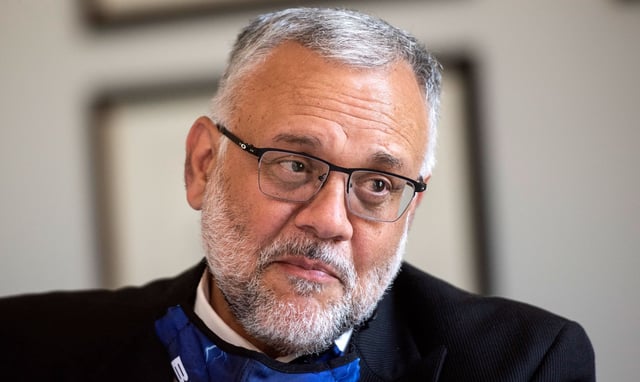 In this 2020 photo, Ebrahim Rasool addresses the Cape Town Press Club on December 15, 2020 in Cape Town, South Africa.