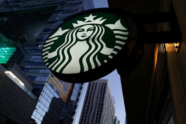 A Starbucks sign is show on one of the companies stores in Los Angeles, California, U.S. October 19, 2018.