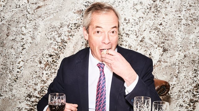 Nigel Farage, 60, in the Allam Power boardroom in Hull. Does he enjoy performing? “I bloody love it”