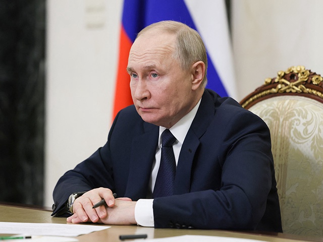 In this pool photograph distributed by the Russian state agency Sputnik, Russia's President Vladimir Putin chairs a meeting with members of the government via videoconference at the Kremlin in Moscow on March 5, 2025. (Photo by Mikhail METZEL / POOL / AFP) (Photo by MIKHAIL METZEL/POOL/AFP via Getty Images)