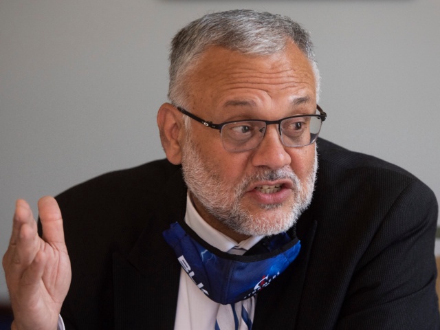 Former South African Ambassador to United States Ebrahim Rasool addresses the Cape Town Press Club on December 15, 2020 in Cape Town, South Africa. It is reported that Rassol deliberated on the US Elections, the transition from Donald Trump to Joe Biden and its implications on South Africa. (Photo by Brenton Geach/Gallo Images via Getty Images)