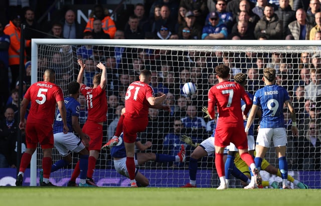 Soccer Football - Premier League - Ipswich Town v Nottingham Forest - Portman Road, Ipswich, Britain - March 15, 2025 Nottingham Forest's Nikola Milenkovic scores their first goal REUTERS/Chris Radburn