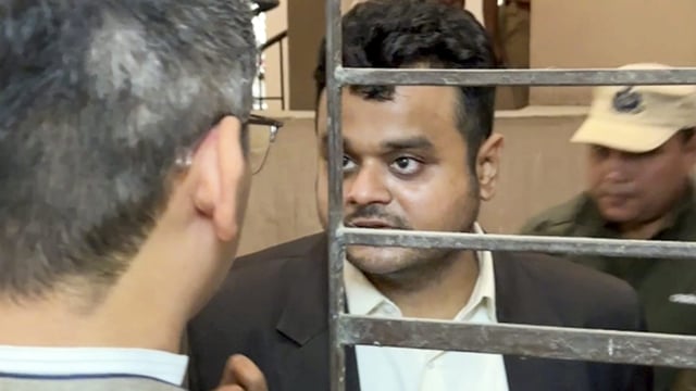 Guwahati: Assam Congress Spokesperson Reetam Singh after being arrested from his Rup Nagar residence, in Guwahati, Saturday, March 15, 2025.