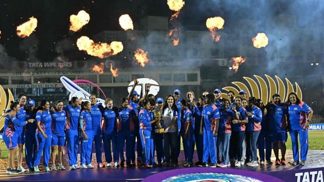 Mumbai Indians became two-time WPL champions as they defeated Delhi Capitals by 8 runs in the final on Saturday. (AFP)
