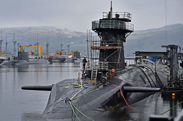 Britain's nuclear missiles are carried on its fleet of four Vanguard class nuclear-powered ballistic missile submarines.