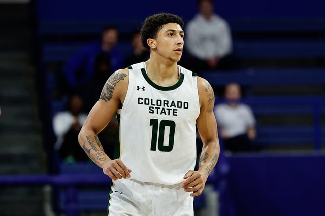 Feb 25, 2025; Colorado Springs, Colorado, USA; Colorado State Rams guard Nique Clifford (10) in the first half against the Air Force Falcons at Clune Arena. Mandatory Credit: Isaiah J. Downing-Imagn Images/File Photo