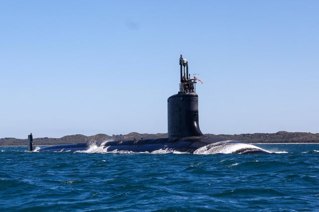 Virginia-class fast attack submarine USS Minnesota (SSN-783) is seen off the coast of Western Australia, Australia March 16, 2025.  COLIN MURTY/Pool via REUTERS