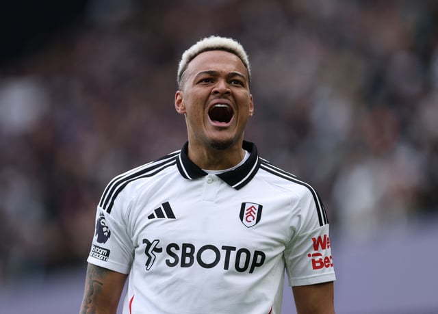 Soccer Football - Premier League - Fulham v Tottenham Hotspur - Craven Cottage, London, Britain - March 16, 2025 Fulham's Rodrigo Muniz celebrates scoring their first goal Action Images via Reuters/John Sibley