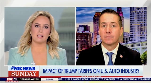 Ohio Senator Bernie Moreno praised Trump for promoting “American-made products” despite Musk’s company having produced at least half its EVs in China over the past few years.