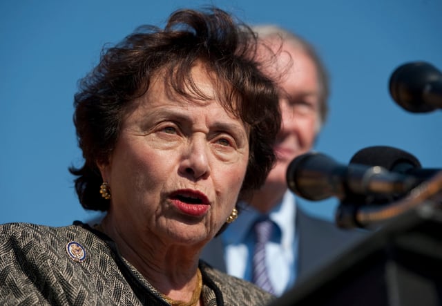 Rep. Nita M. Lowey, D-N.Y., speaks during a news conference to announce efforts to oppose defunding of the Corporation for Public Broadcasting on Feb. 16 , 2011.