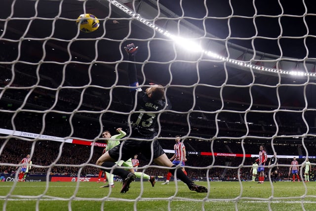 Soccer Football - LaLiga - Atletico Madrid v FC Barcelona - Metropolitano, Madrid, Spain - March 16, 2025 FC Barcelona's Ferran Torres scores their fourth goal REUTERS/Juan Medina