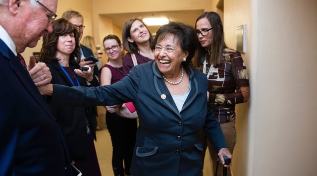 Rep. Nita Lowey in the Capitol, Oct. 16, 2019. (Tom Williams/CQ-Roll Call, Inc via Getty Images)