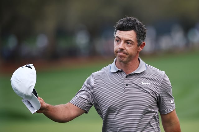 PONTE VEDRA BEACH, FLORIDA - MARCH 16: Rory McIlroy of Northern Ireland waves to the crowd on the 18th green during the final round of THE PLAYERS Championship on the Stadium Course at TPC Sawgrass on March 16, 2025 in Ponte Vedra Beach, Florida.