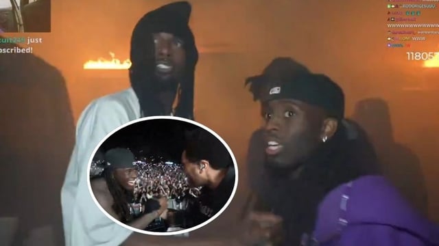 Kai Cenat, Playboi Carti and The Weeknd at Rolling Loud on March 16, 2025. 