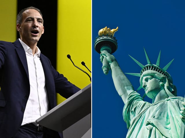 Der französische Politiker Raphael Glucksmann möchte die Freiheitsstatue zurück. (Fotomontage)
