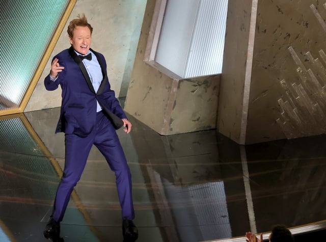 Host Conan O'Brien speaks on stage during the 97th Oscars at Dolby Theatre on March 2, 2025, in Hollywood, California.