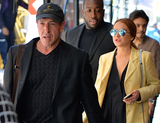Lindsay Lohan and her father Michael Lohan were seen out in SoHo on April 13, 2016 in New York City.