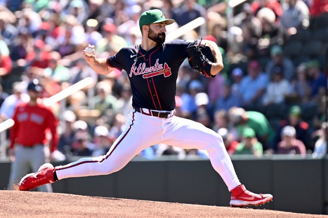 Mar 17, 2025; North Port, Florida, USA; Atlanta Braves starting pitcher Spencer Strider (99) throws a pitch in the first inning against the Boston Red Sox during spring training at CoolToday Park. Mandatory Credit: Jonathan Dyer-Imagn Images/File Photo