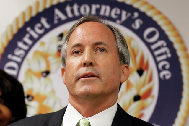 Texas Attorney General Ken Paxton speaks at a news conference in Dallas, June 22, 2017.