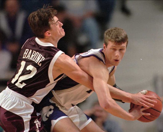 Brian Barone (left) played for two seasons at Texas A&amp;M under his father Tony Barone. The elder Barone died in 2019.