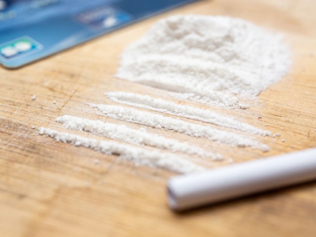 Illustration photograph of drugs imitating cocaine on a board in lines or traces with a straw in the foreground in Clermont-Ferrand France on January 18 2025. (Photo by Romain Costaseca / Hans Lucas / Hans Lucas via AFP)