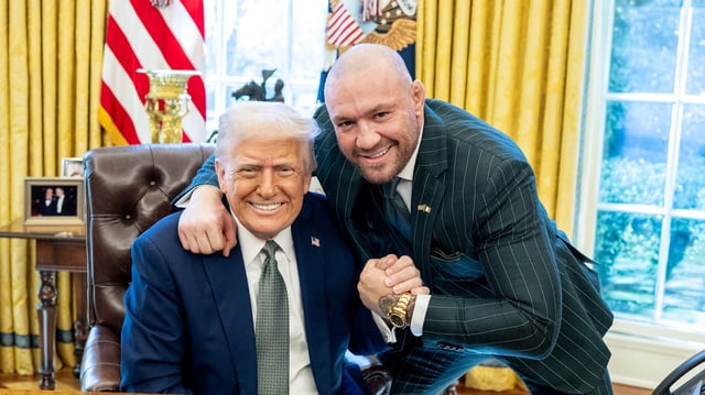 Connor McGregor with US President Donald Trump during his White House visit on Monday.