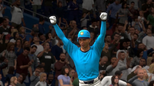 Carlos Pena celebrating a home run in MLB The Show 25