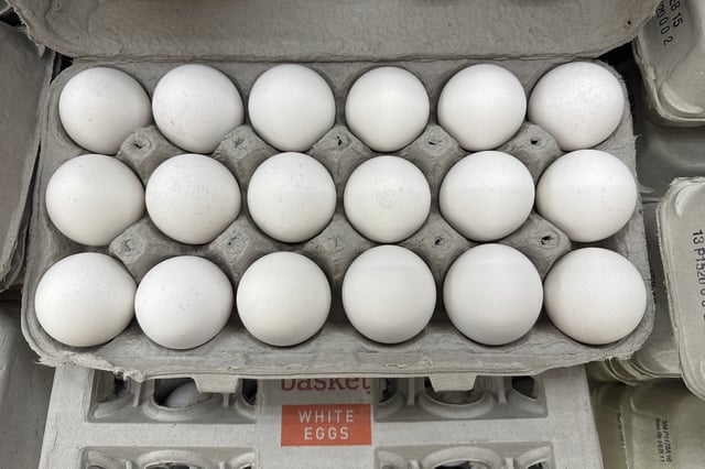 Eggs are for sale at a grocery store in Lyndhurst, New Jersey, on Sunday, January 19, 2025.