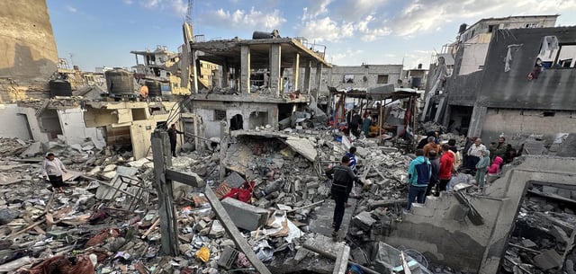Ein zerstörtes Haus in Chan Junis im Süden des Gaza-Streifens