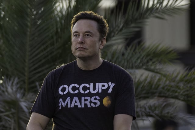 SpaceX founder Elon Musk during a T-Mobile and SpaceX joint event on August 25, 2022 in Boca Chica Beach, Texas.