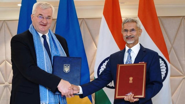 Jaishankar and Andrii Sybiha met hours before a crucial phone call between US President Donald Trump and his Russian counterpart Vladimir Putin to discuss a ceasefire (X/DrSJaishankar)