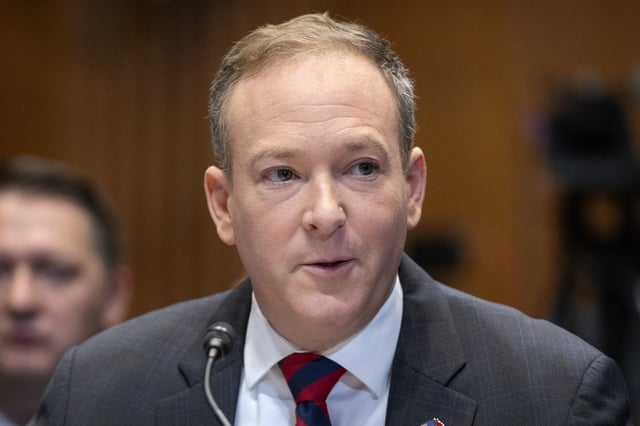 FILE - Former Rep. Lee Zeldin, R-N.Y., President-elect Donald Trump's pick to head the Environmental Protection Agency, appears before the Senate Environment and Public Works Committee on Capitol Hill, Jan. 16, 2025, in Washington. (AP Photo/Mark Schiefelbein, File)