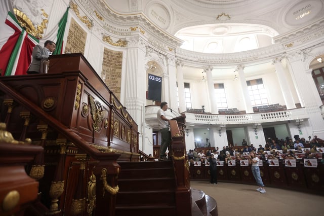 Congressman Jesus Sesma Suarez participates in a session considering the practice of bullfighting in the Congress of Mexico City, Mexico March 18, 2025. REUTERS/Quetzalli Nicte-Ha