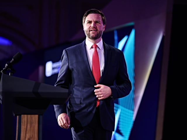 WASHINGTON, DC - MARCH 18: U.S Vice President JD Vance arrives to speak at the 2025 American Dynamism Summit on March 18, 2025 in Washington, DC. The American Dynamism Summit brings together companies, executives, and government officials and is hosted by the venture capital firm Andreessen Horowitz (a16z). (Photo by Kayla Bartkowski/Getty Images)