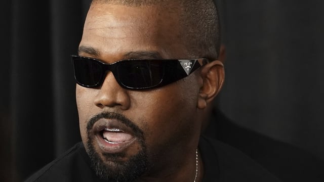 Kanye West arrives at the 67th annual Grammy Awards on Sunday, Feb. 2, 2025, in Los Angeles. (Photo by Jordan Strauss/Invision/AP)
