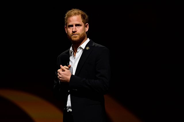 Britain's Prince Harry looks on during the closing ceremony of the Invictus Games at Rogers Arena in Vancouver, British Columbia, Canada, February 16, 2025. REUTERS/Jennifer Gauthier/File Photo