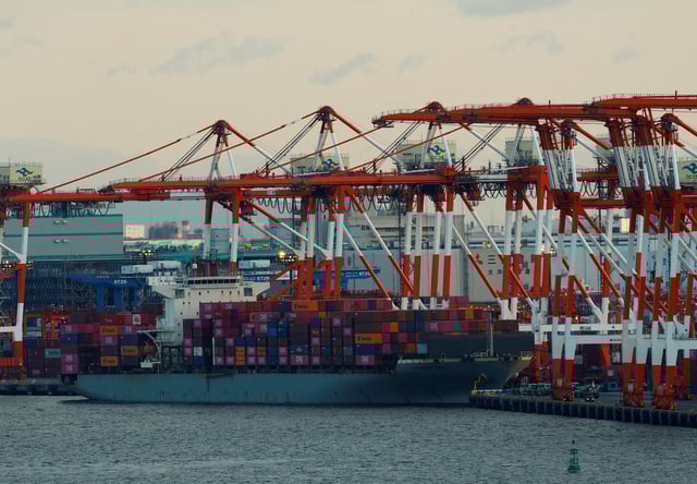 Bangkok Bridge, a container ship, is seen at Shinagawa Container Terminal in Tokyo, Japan, February 6, 2025. REUTERS/Kim Kyung-Hoon/File Photo