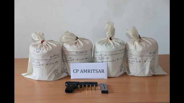 The commissionerate police, Amritsar, on Tuesday busted a cross-border drug cartel with the arrest of a person and recovery of 8.08 kg of heroin, a .30-bore pistol and five cartridges from his possession.