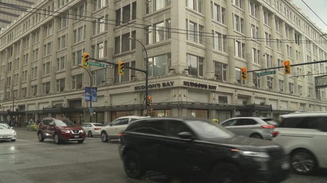 The flagship Hudson's Bay store in downtown Vancouver seen in a photo.