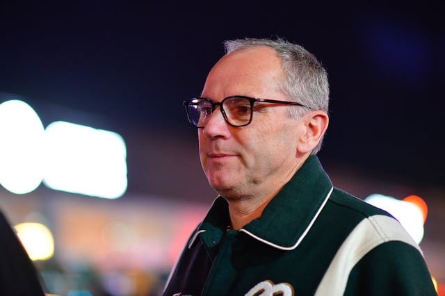 Nov 20, 2024; Las Vegas, Nevada, USA; Formula One Group chief executive officer Stefano Domenicali at Las Vegas Circuit. Mandatory Credit: Gary A. Vasquez-Imagn Images
